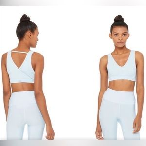 Alo Yoga Baby Blue Togetherness Ribbed Bra